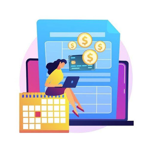 accounting working on laptop
