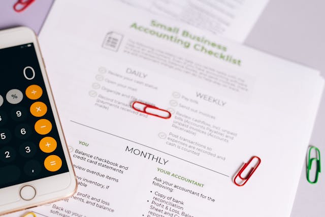 small business accounting department structure checklist 